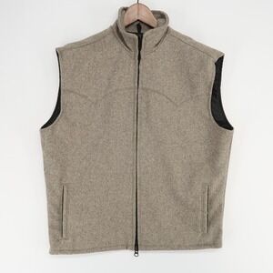 Schaefer Outfitter Arena Vest Mens L Gray Heather Wool Western Full Zip
